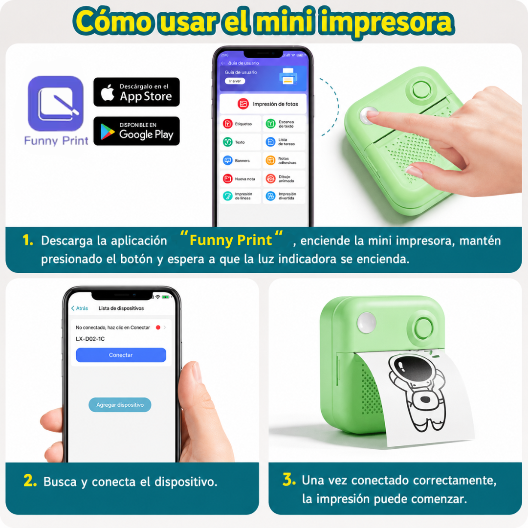 Mini Impresora Térmica de Bolsillo Portátil